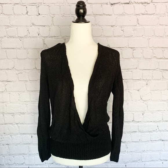 BCBG Maxazria Surplice V-Neck Black Tunic - Picture 1 of 5